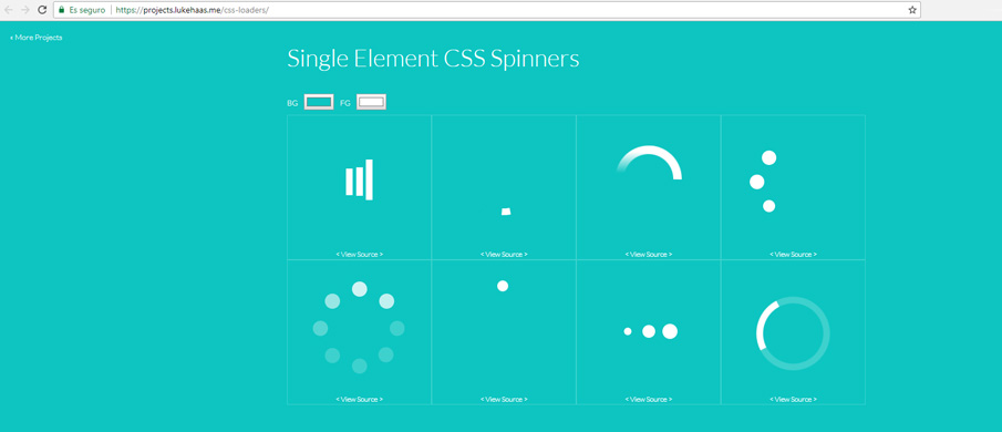 Animación html5 con Single Element CSS Spinners